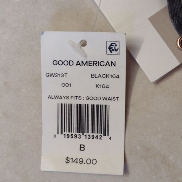 NWT Good American X Calik Denim Good Waist Black Skinny Jeans - Picture 7 of 14